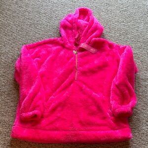 Hot Pink Plush Hoodie Jacket